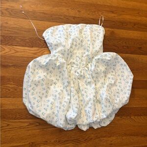 White and Blue Floral Dress